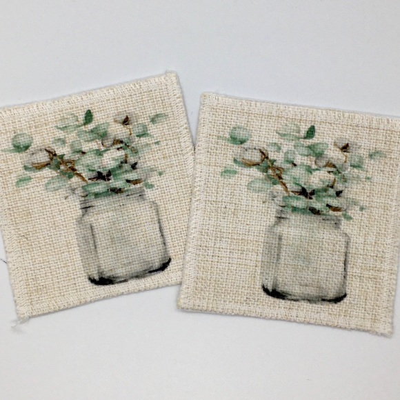 🍽2 Sets/$20🍽 Linen Mason Jar Coasters - Picture 3 of 3